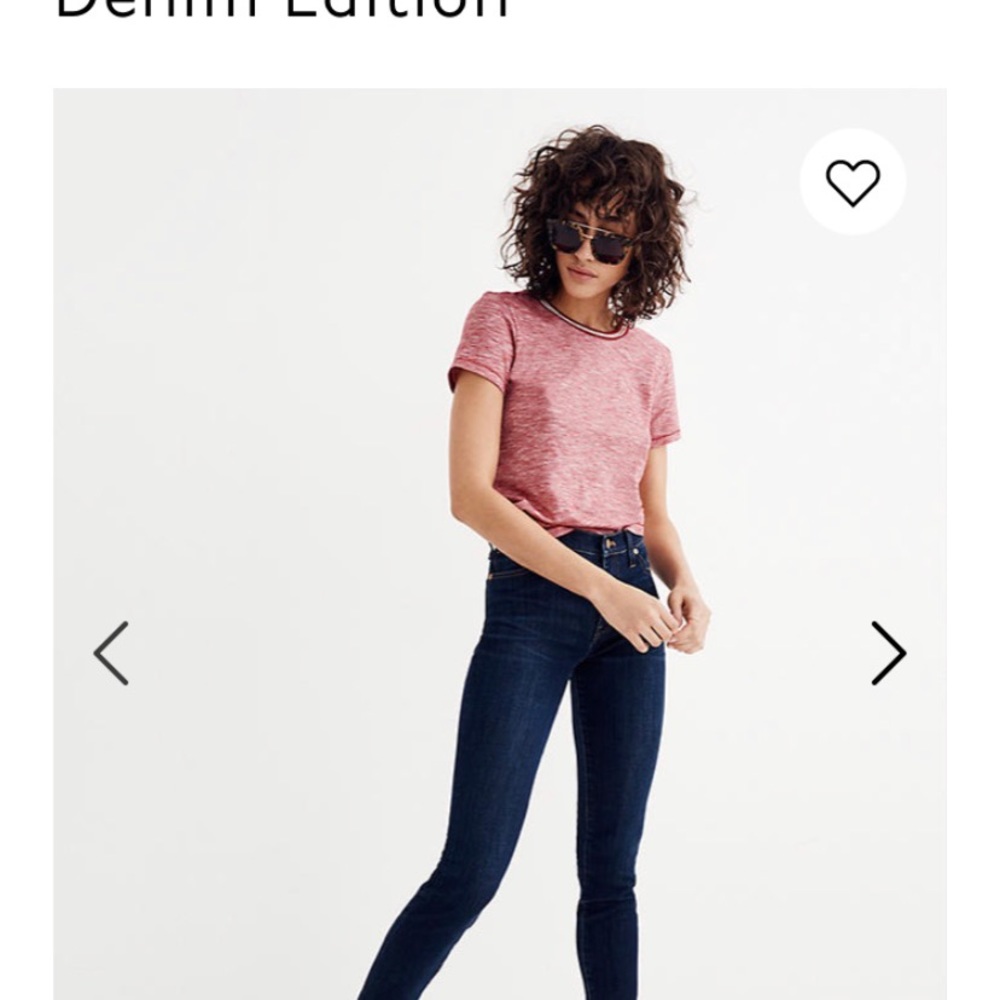 Madewell 9” high rise skinny jeans with tencel